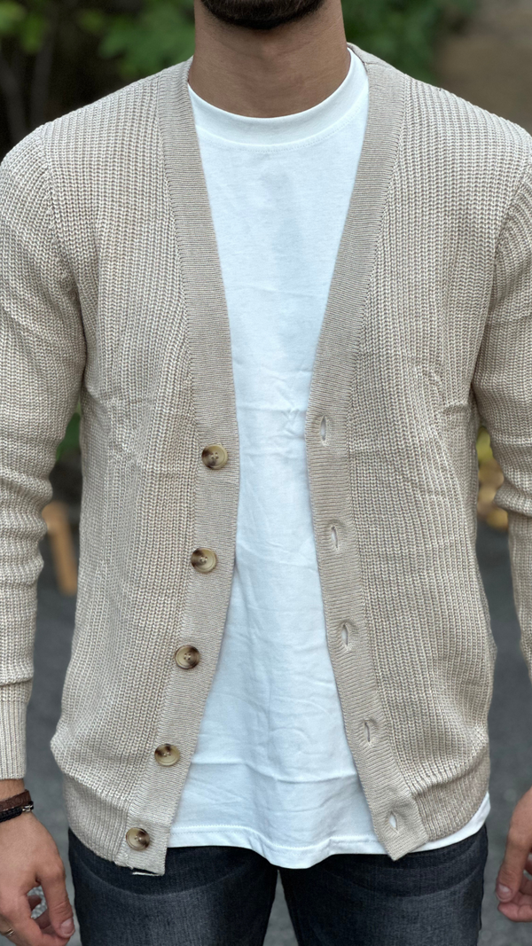 Beige cardigan with buttons